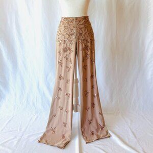 LAUNDRY by Shelli Segal Embellished Wide-Leg Evening Pants – 2000’s Vintage.